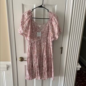 Floral Pink Mini Dress